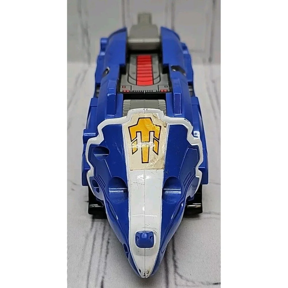 1991 MMPR Power Rangers Triceratops ZORD Blue with NO HORNS or TAIL GUN For Part
